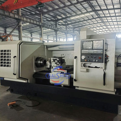 قطر كبير QK1325 شاك مزدوج 2 محور CNC سرير مسطح أنبوب الخيوط الدوارة